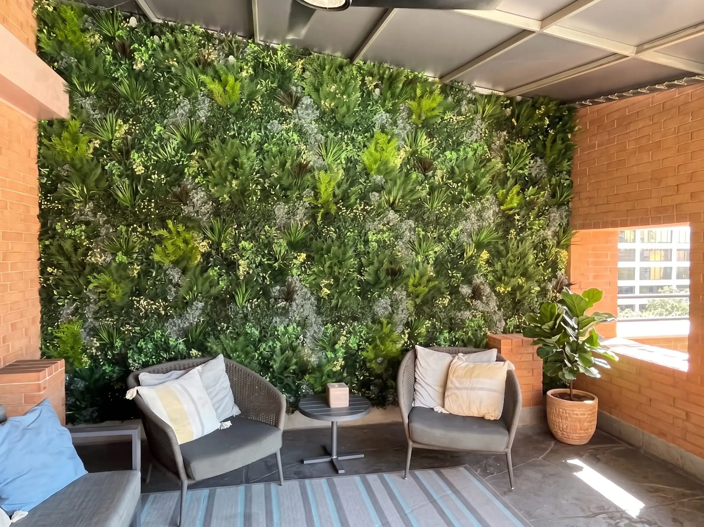 Moss wall in the shape of a map