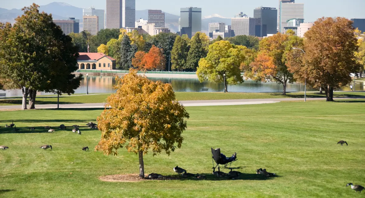 Picture of park in downtown Denver GettyImages 183292497