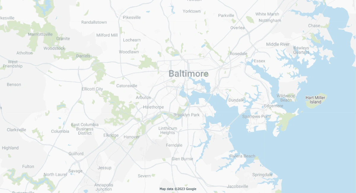 Ambius Baltimore, MD branch map