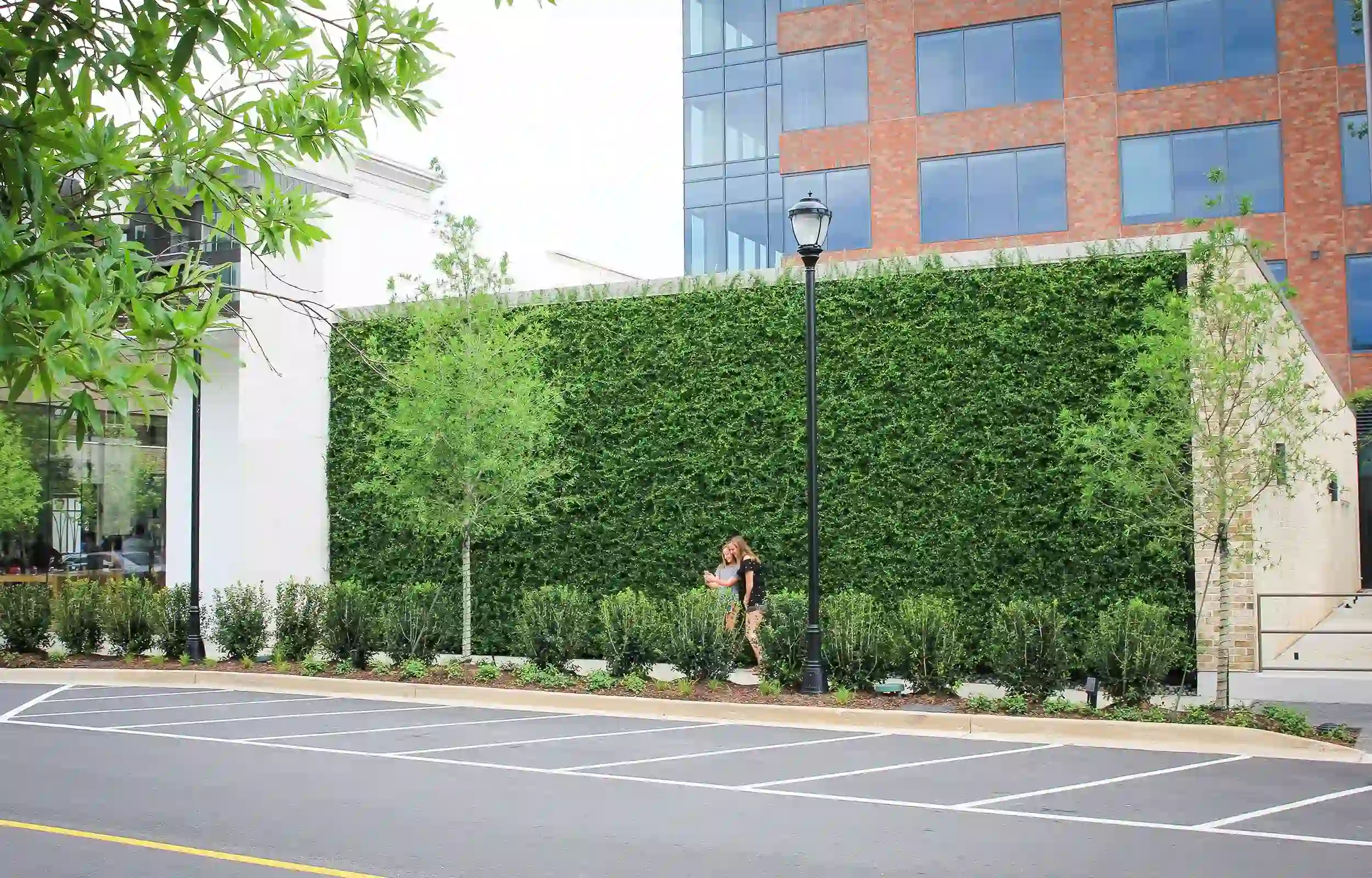 Outside green wall in Alpharetta GA