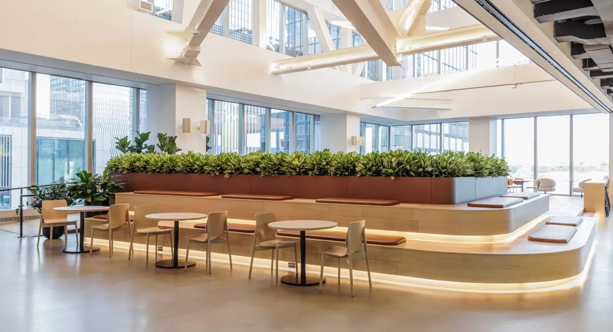 Indoor greenery in HSBC's flagship space