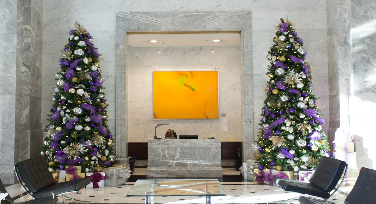 Holiday decorations at hotel