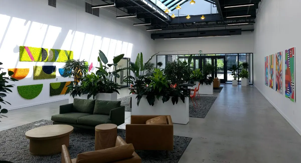 planter beds in sitting area