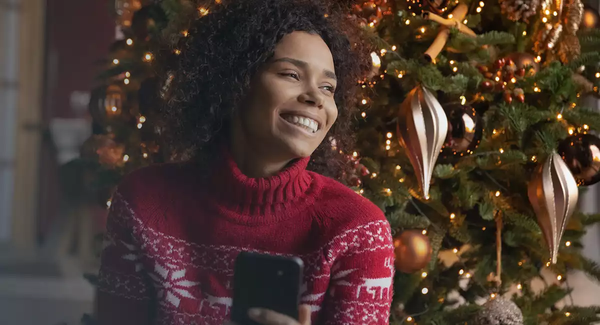 Woman looking festive