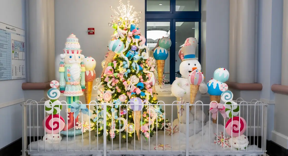 Holiday decor at a childrens hospital