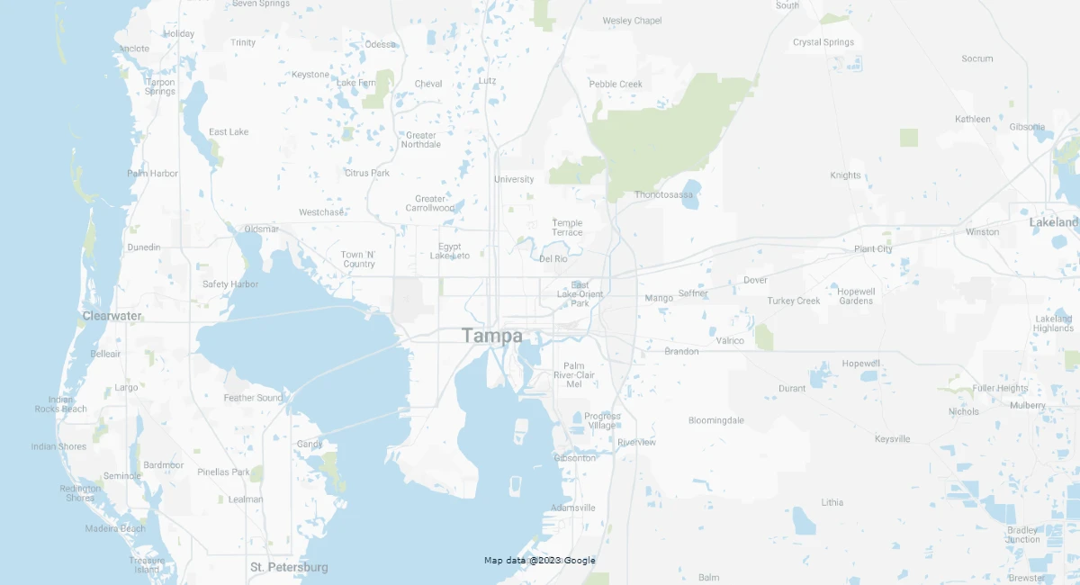 Map of Ambius Tampa service area