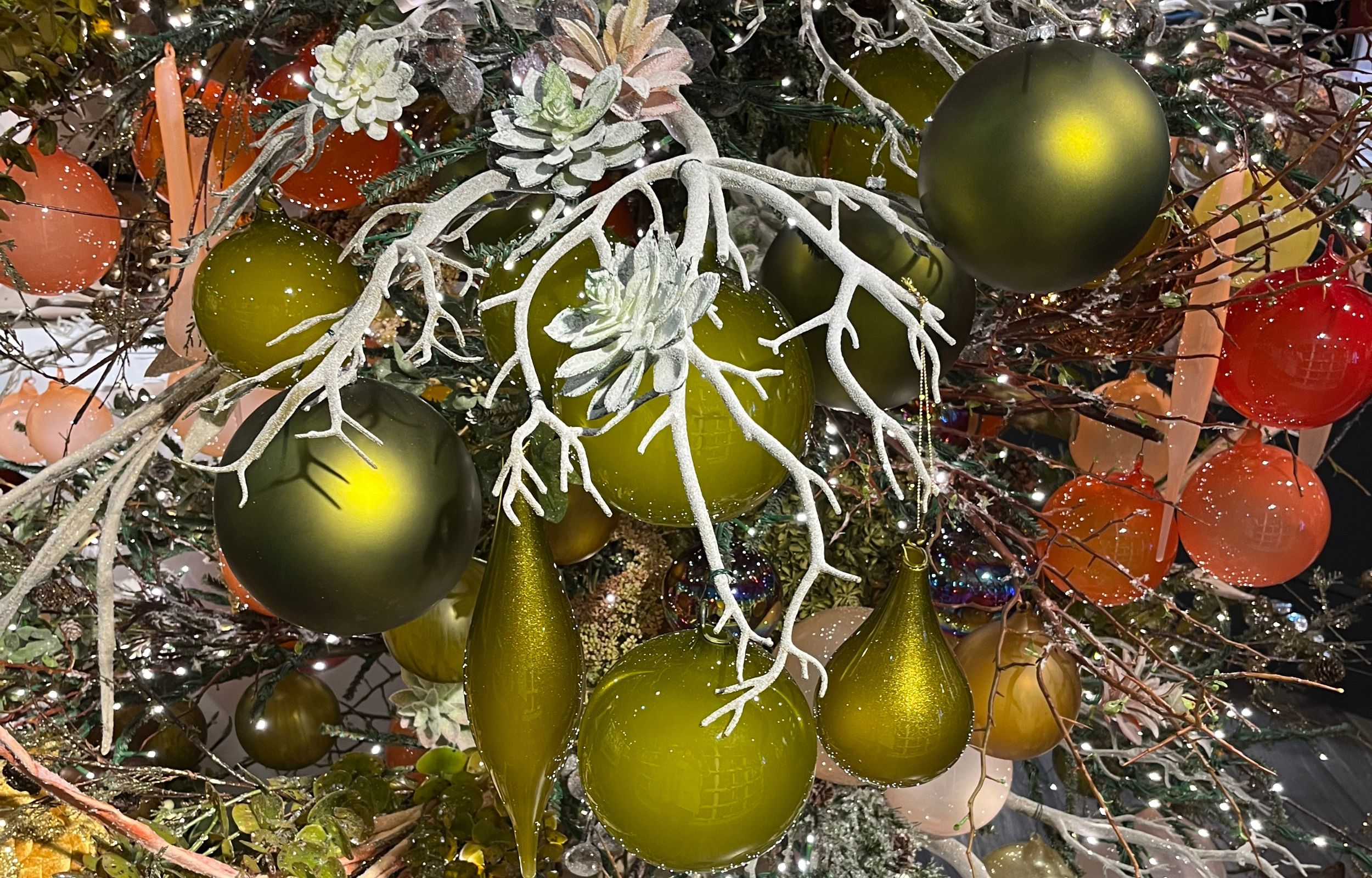 Holiday tree with a forest moss design