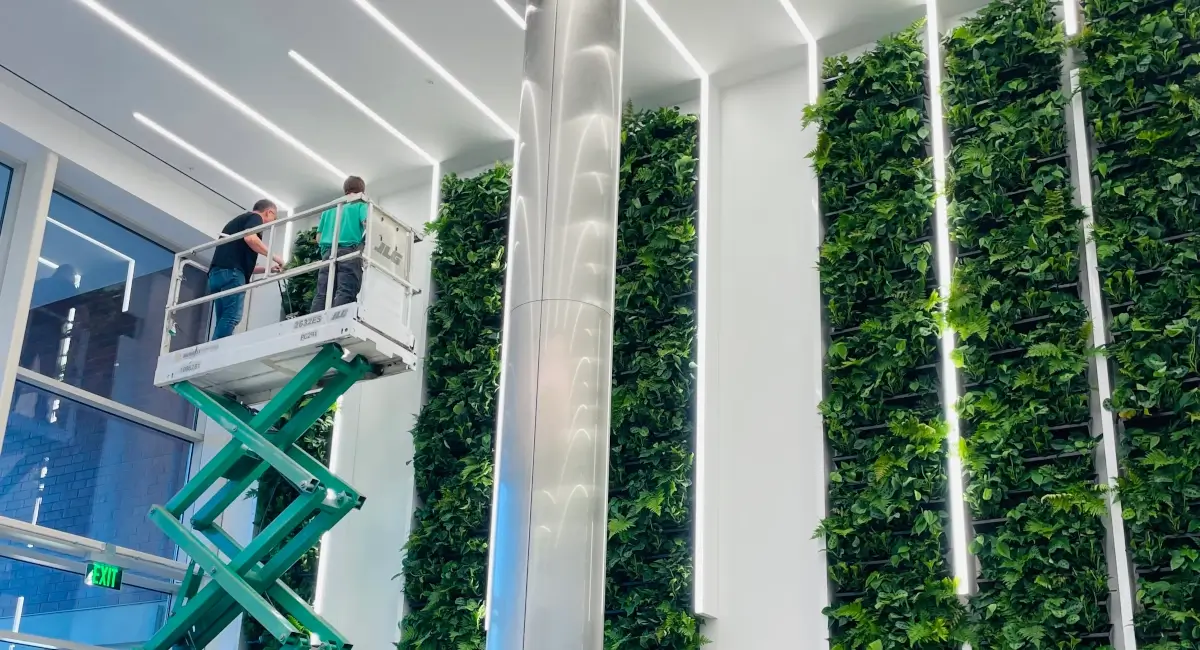 Greenwall in two-story atrium