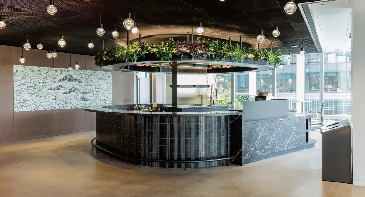 Indoor greenery in HSBC's flagship space