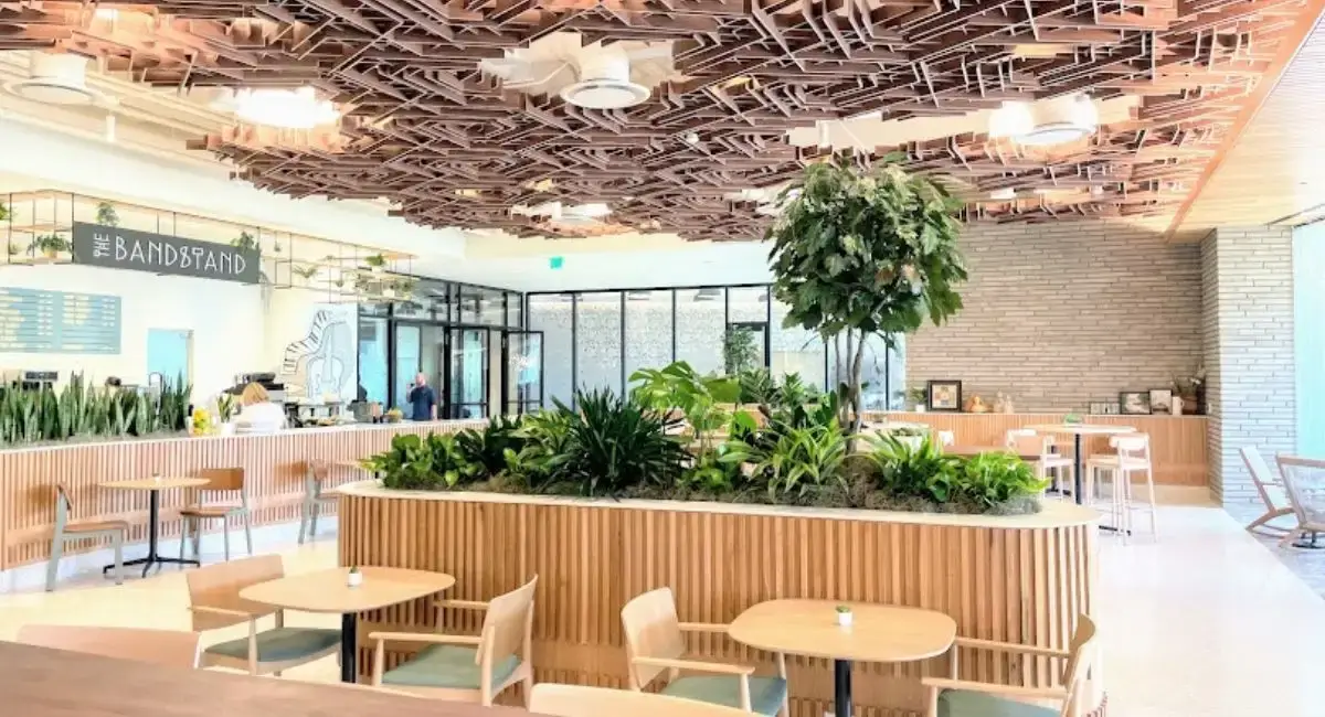 Cafe with live plants