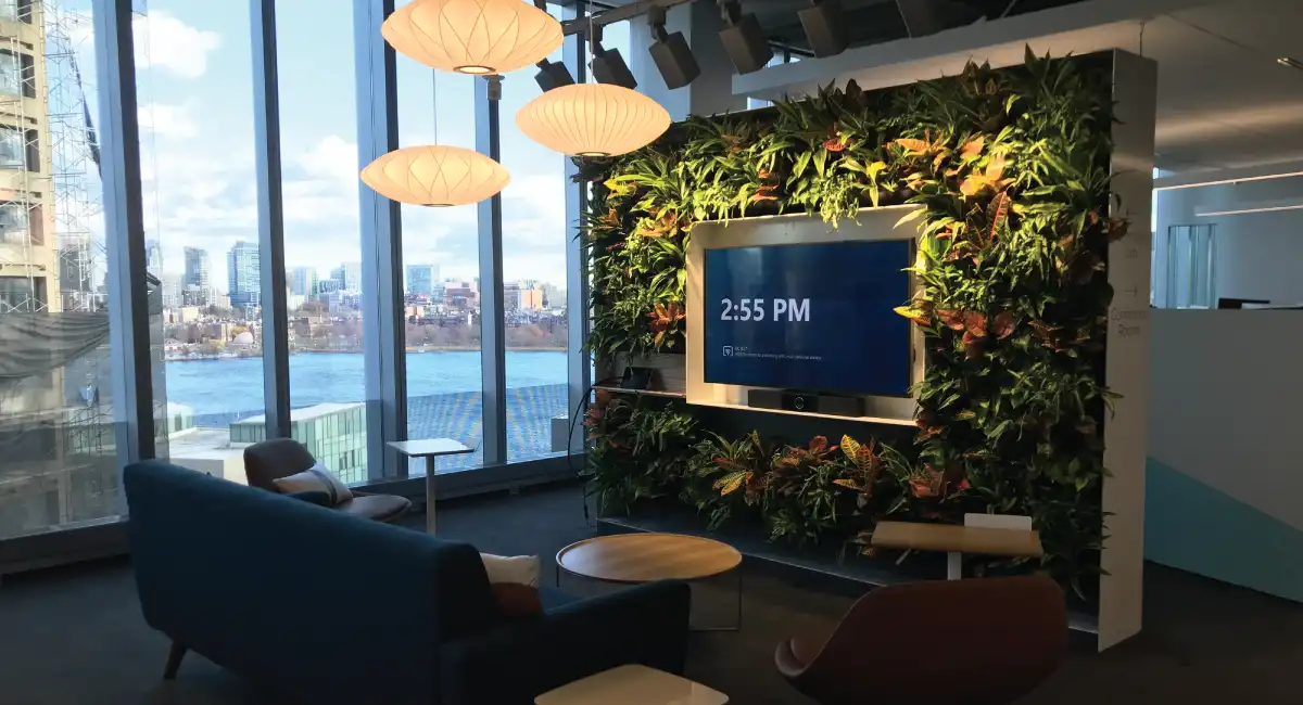 Smart TV in a wooden plant frame