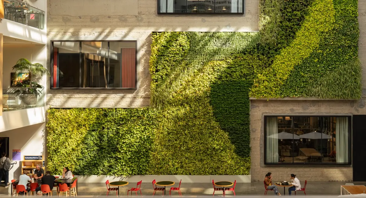 Green wall inside Brannan 888