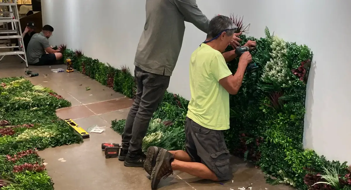 Colleagues working on PHX Architecture Green Wall