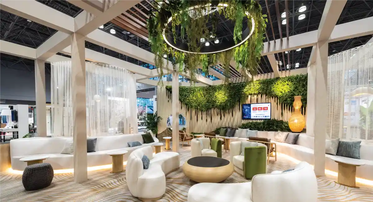 Hotel lobby with plant decoration