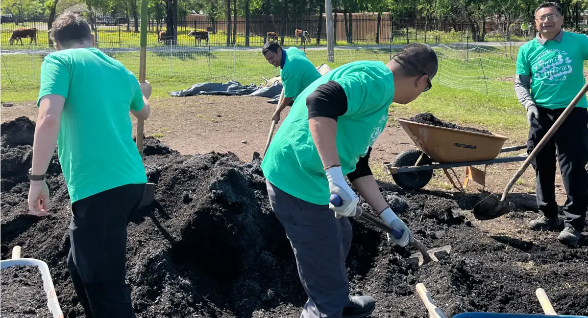 Ambius colleagues volunteering at Bonton Farms 