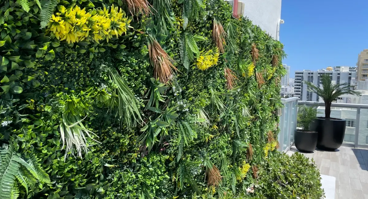 Green wall on building loft