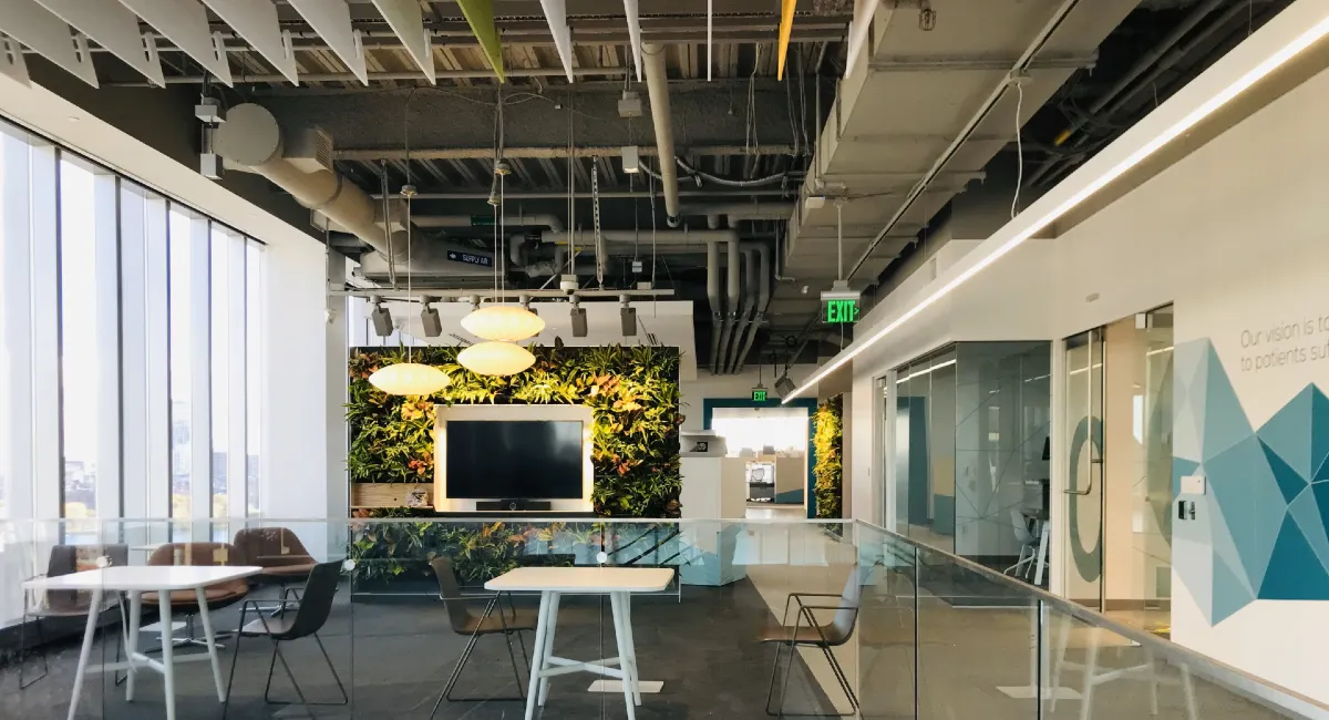 Green wall in office common area