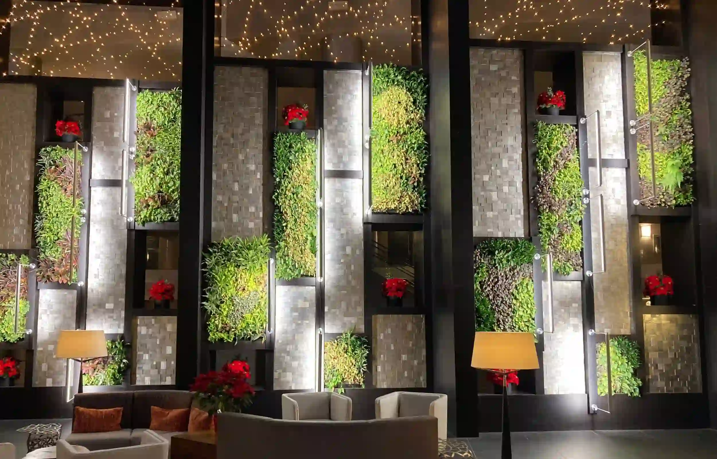 Holiday decorations at Westin Detroit