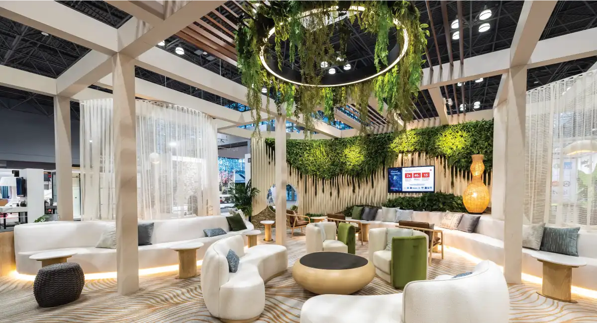Hotel lobby with plant decoration