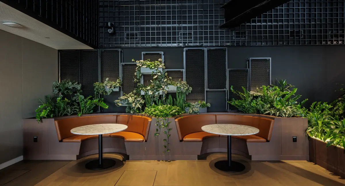 Indoor greenery in HSBC's flagship space